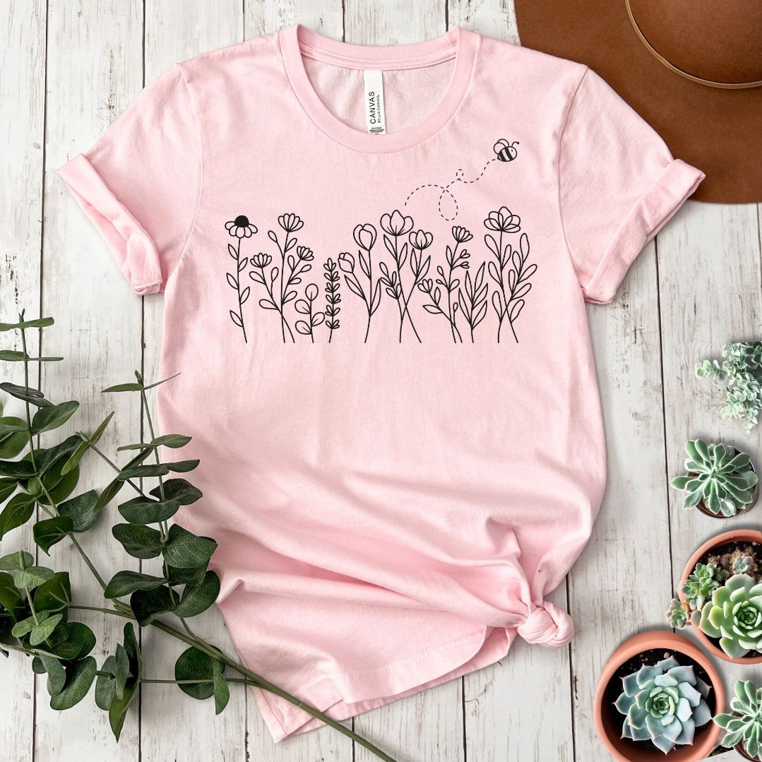Wildflowers and Bee Short Sleeve Tee