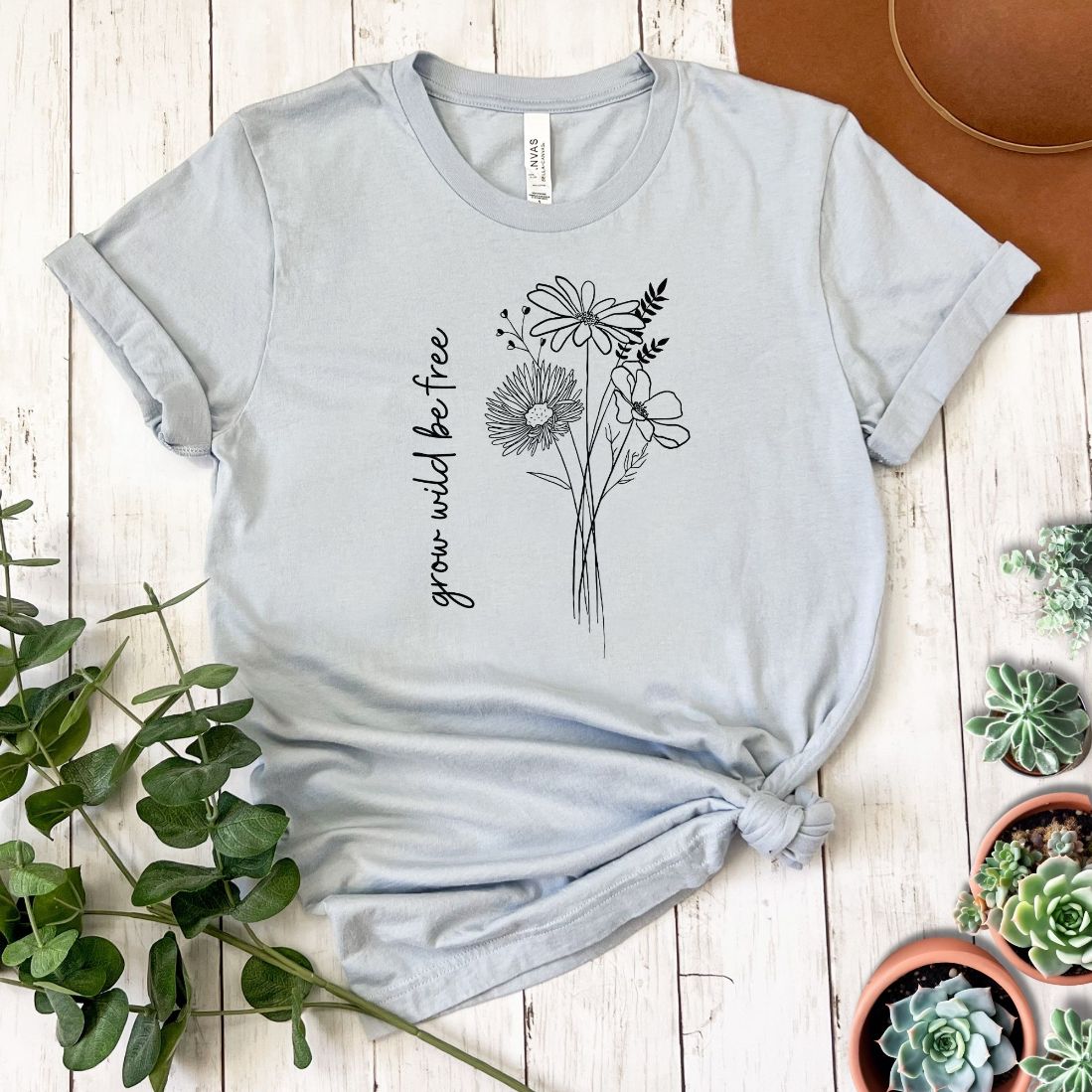 "Grow Wild Be Free" Wildflower Short Sleeve Tee