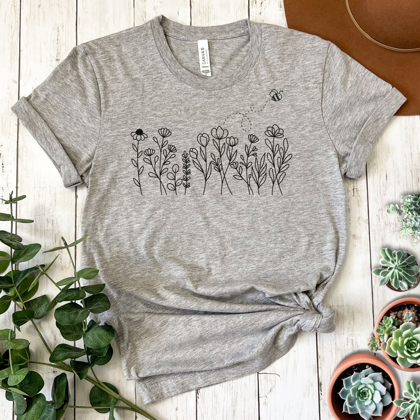 Wildflowers and Bee Short Sleeve Tee