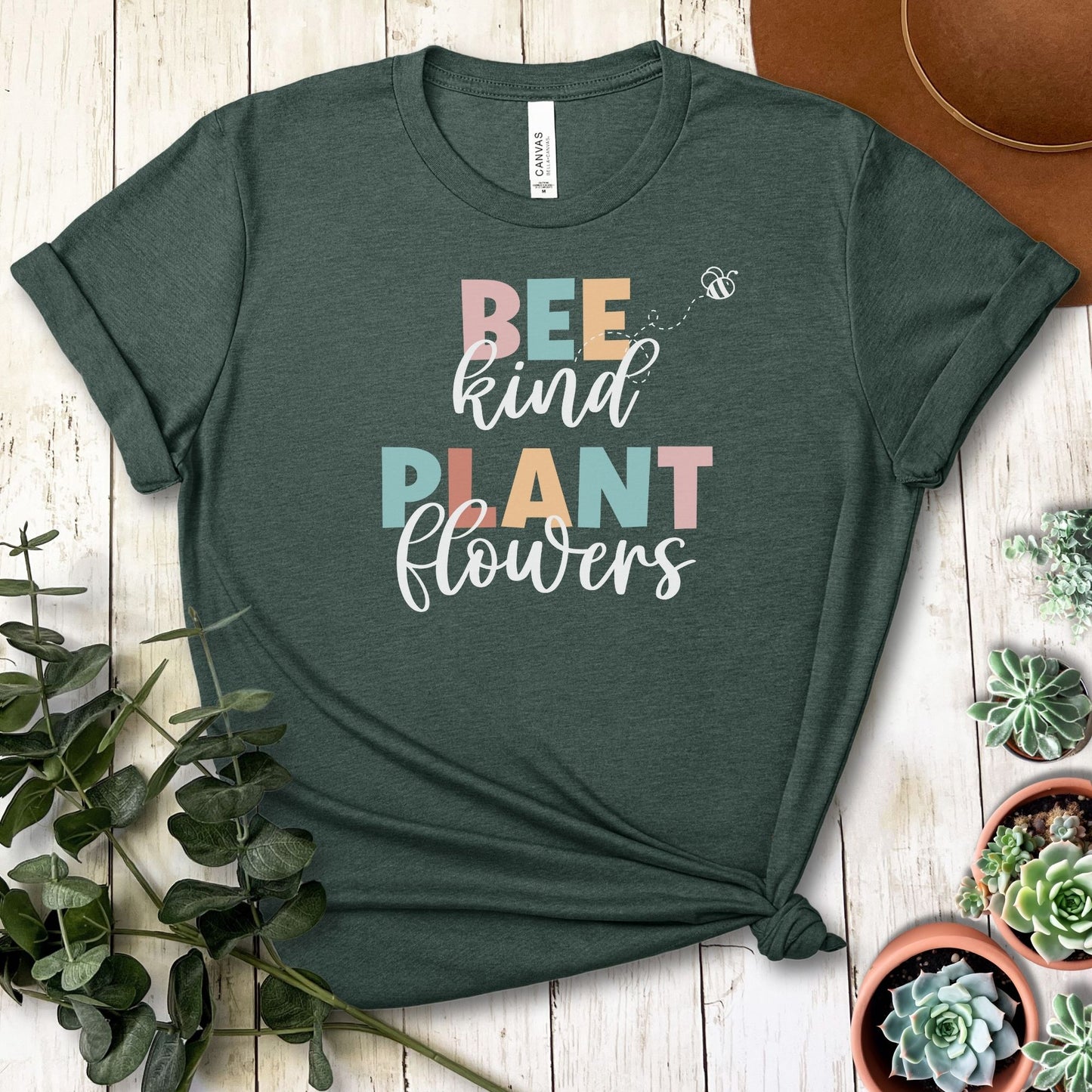 "Bee Kind Plant Flowers" Short Sleeve Tee