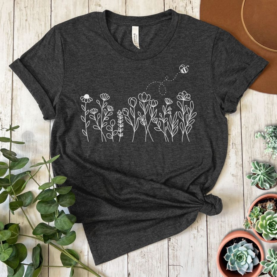 Wildflowers and Bee Short Sleeve Tee