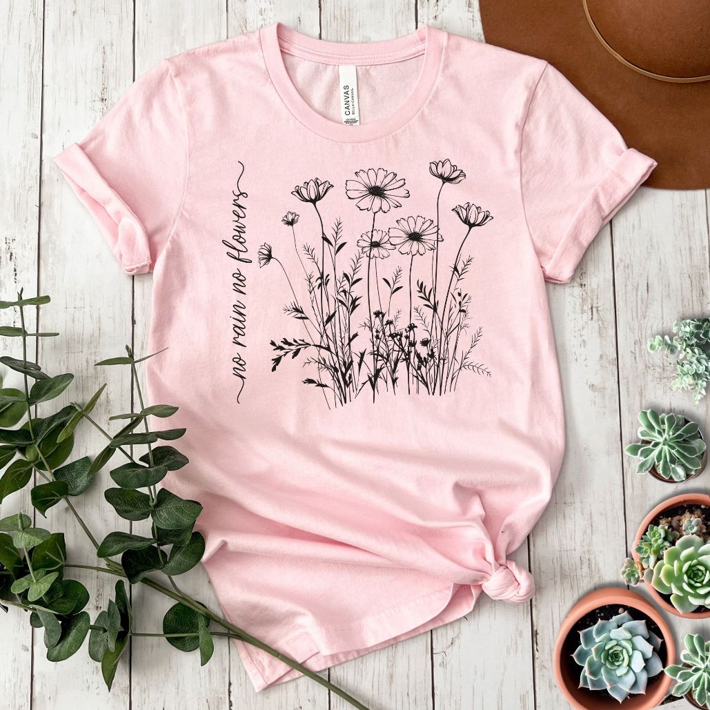 "No Rain No Flowers" Short Sleeve Tee
