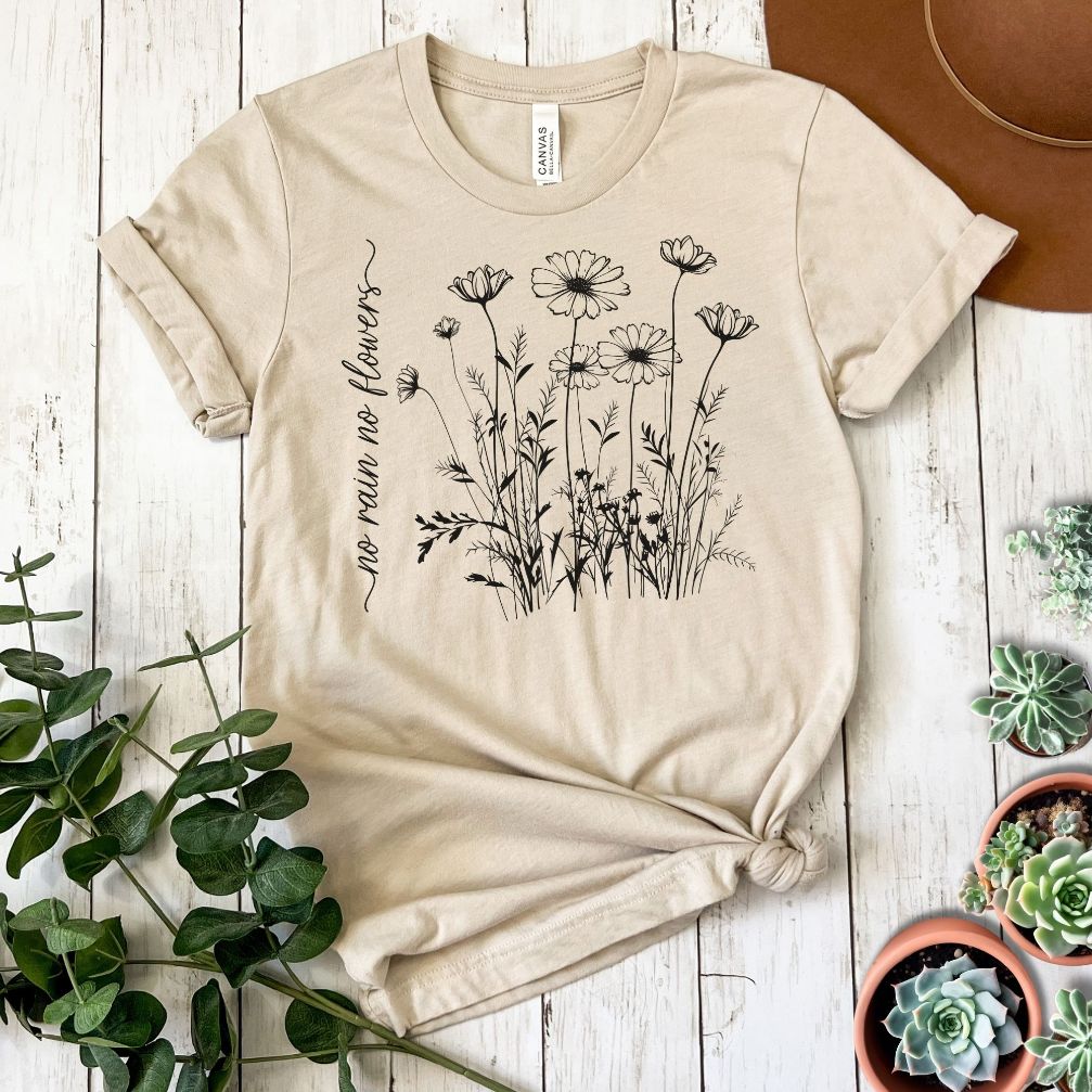 "No Rain No Flowers" Short Sleeve Tee