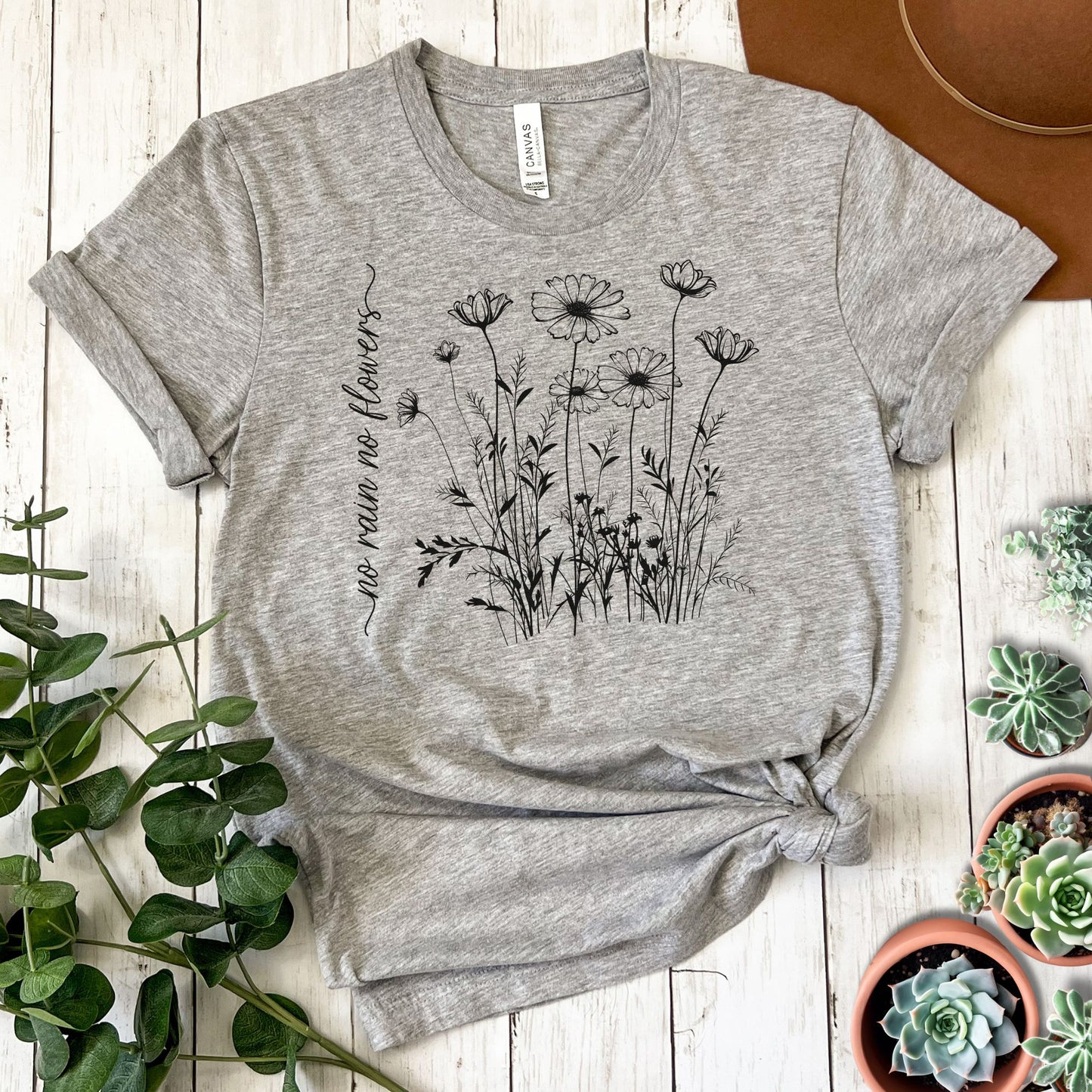 "No Rain No Flowers" Short Sleeve Tee