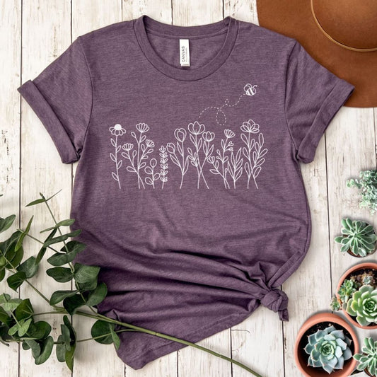 Wildflowers and Bee Short Sleeve Tee