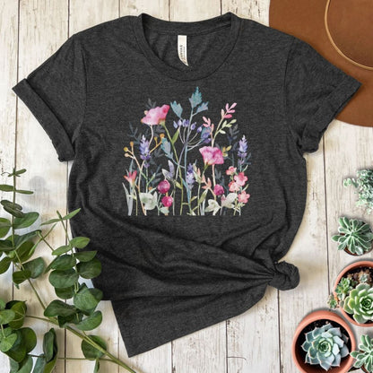 Watercolor Wildflowers Short Sleeve Tee
