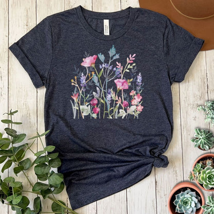 Watercolor Wildflowers Short Sleeve Tee
